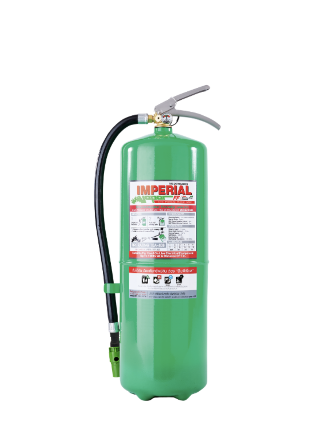 เครื่องดับเพลิงชนิดสูตรน้ำ ปราศจากสารฟลูออรีน (Fluorine Free) รุ่น Vapor-FF ขนาด 10 ปอนด์