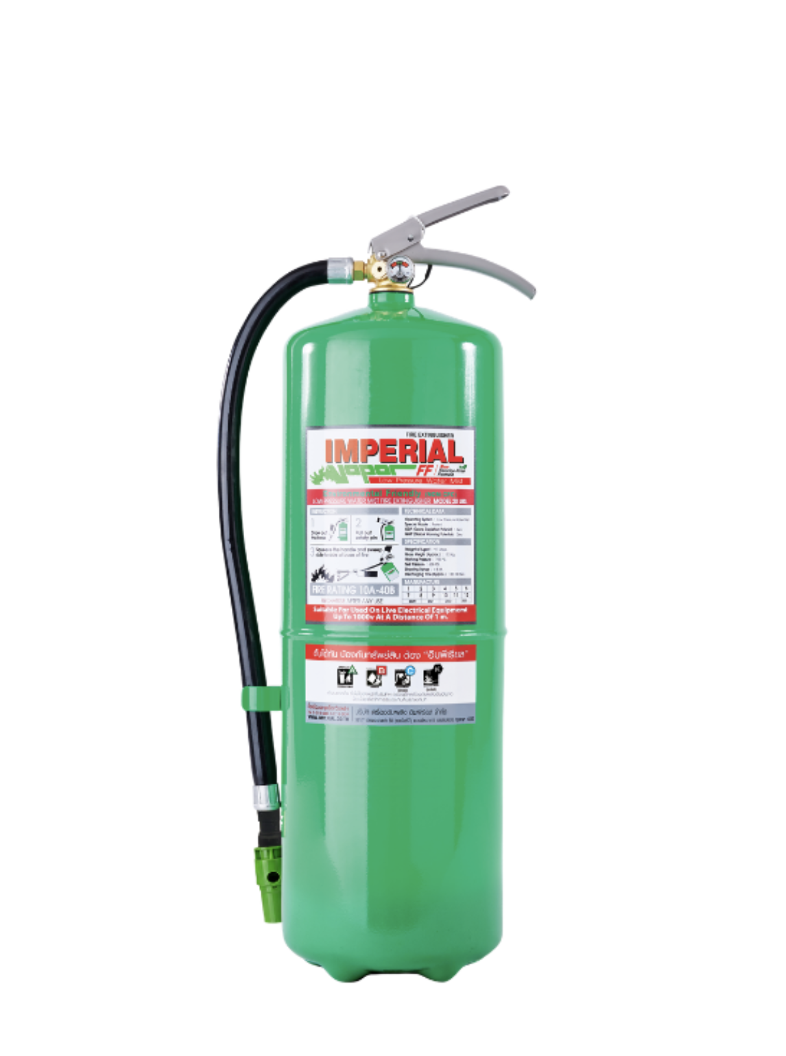 เครื่องดับเพลิงชนิดสูตรน้ำ ปราศจากสารฟลูออรีน (Fluorine Free) รุ่น Vapor-FF ขนาด 15 ปอนด์
